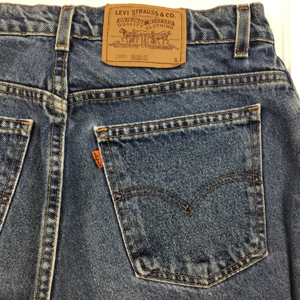 VERY RARE VINTAGE LEVI’S 950 Orange Tab Relaxed Fit Tapered Leg Jeans - Picture 2 of 15